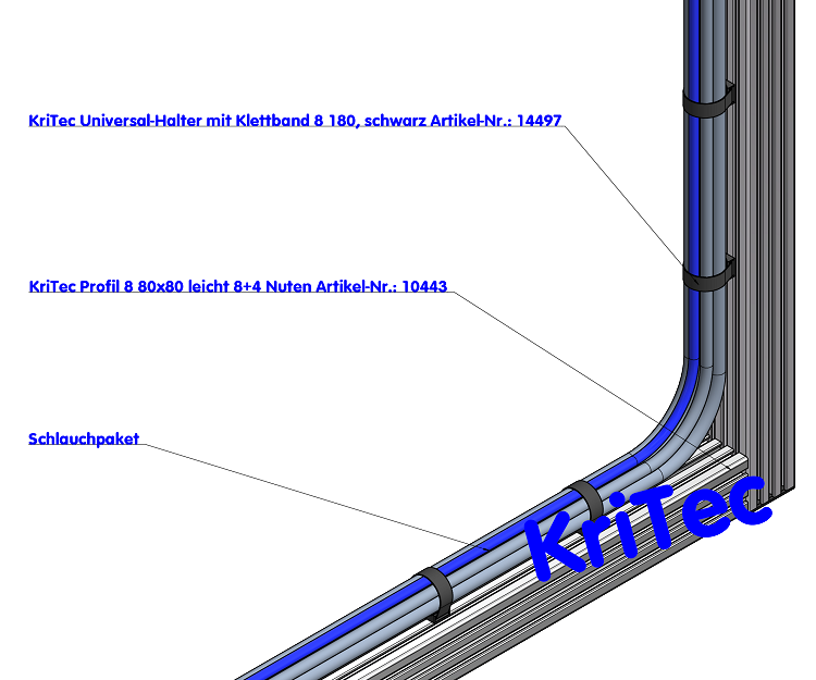KriTec Universal-Halter mit Klettband 8 180, schwarz