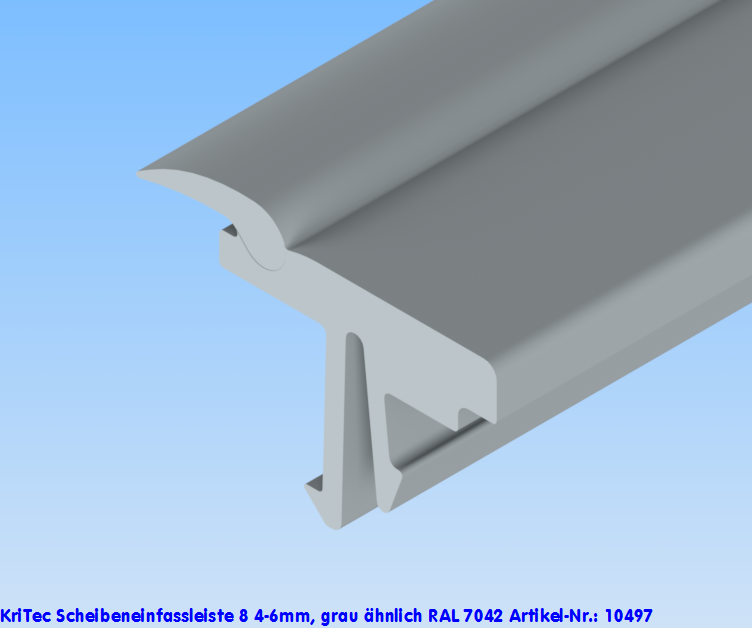 KriTec Scheibeneinfassleiste 8 4-6mm, grau ähnlich RAL 7042