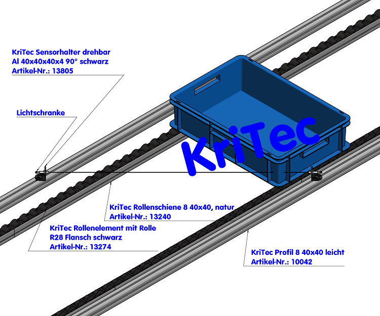 KriTec Drehwinkel 8 Al 40x40x40x4 90° schwarz