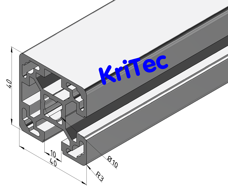 KriTec Profil 10 40x40 2N 90°