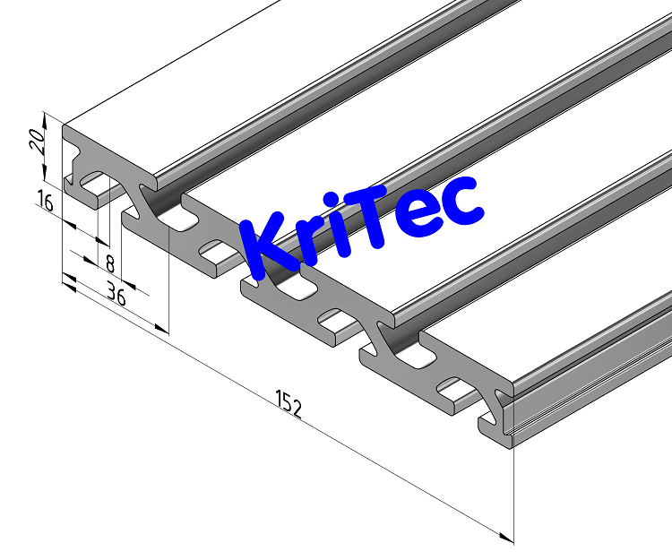 KriTec Plattenprofil 8 152x20
