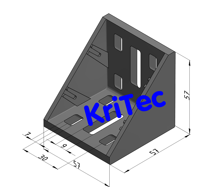 KriTec Winkel 8 Raster 30, 60x60x60 Zn Standard