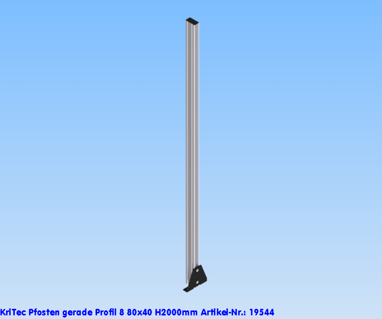 KriTec Pfosten gerade Profil 8 80x40 H2.000mm