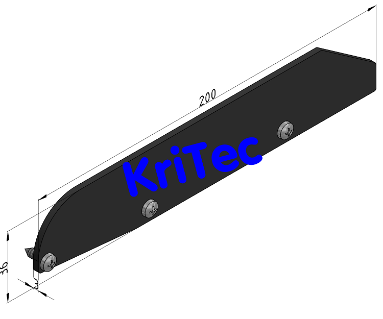 KriTec Regalboden-Abdeckkappensatz 8 200 hoch ohne Bordkante St, schwarz