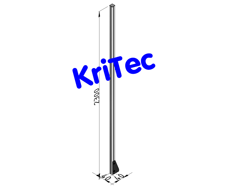KriTec Pfosten linksbündig Profil 8 40x40 H2.300mm