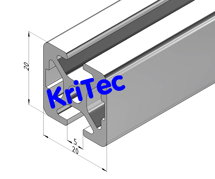 KriTec Profil 5 20x20 2N 180°