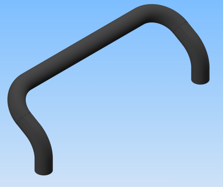 KriTec Handgriff Al 120 gebogen, schwarz und silber