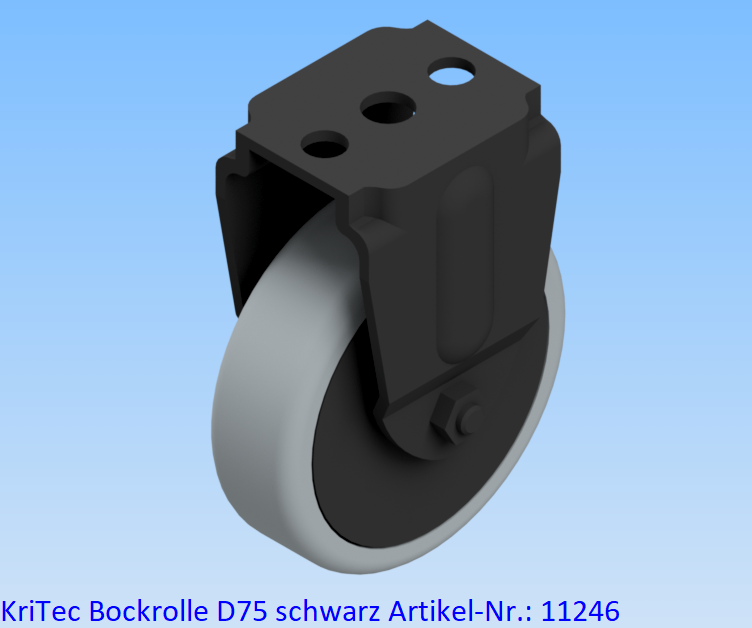 KriTec Bockrolle D75 schwarz - auch antistatisch