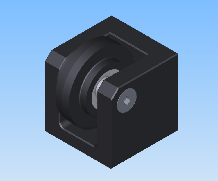 KriTec Rolleneckverbindungssatz 8 Raster 40, schwarz pulverbeschichtet