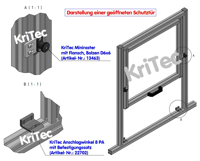 KriTec Anschlagwinkel 8 PA mit Befestigungssatz