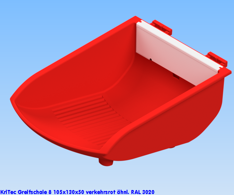 KriTec Greifschale 8 105x130x50 verkehrsrot ähnl. RAL 3020