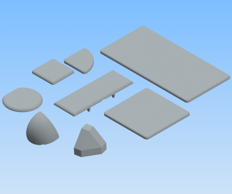 KriTec Abdeckkappen 6 Raster 30 grau