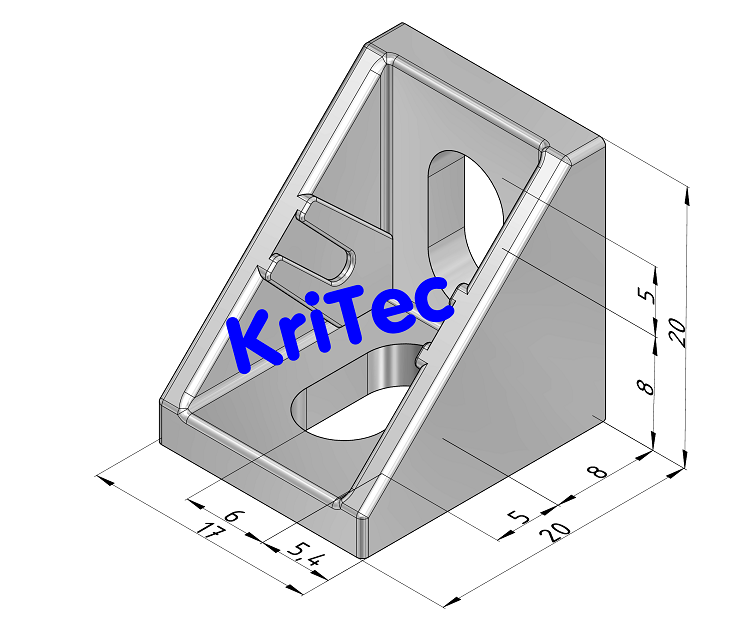 KriTec Winkel 5 20x20x20 Zn Standard