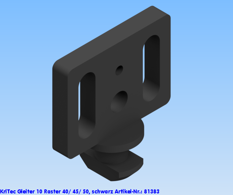 KriTec Gleiter 10 Raster 40/ 45/ 50, schwarz