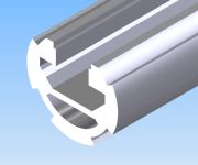 KriTec Profil-Rundrohr D28 Nut 10, natur eloxiert