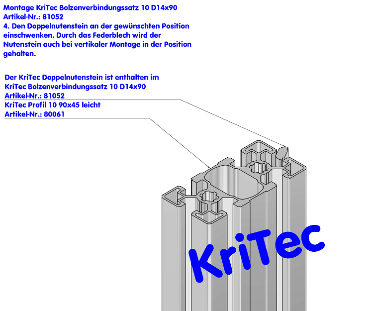 KriTec Bolzenverbindungssatz 10 D14x90