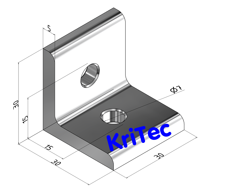 KriTec Winkel 6 Al 30x30x30x5 Softline