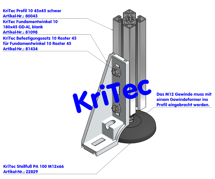KriTec Stellfuß PA 100