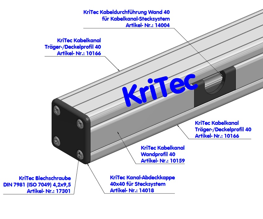 KriTec Kabelkanal-Wandprofil 40