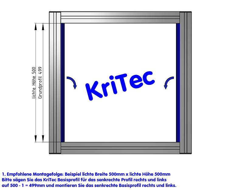 KriTec Schutzscheibenprofil 10 inkl. Clipleiste