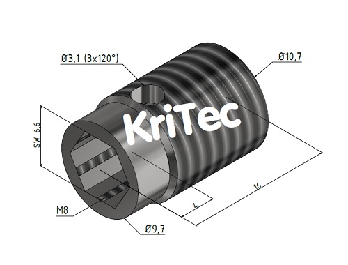 KriTec Gewinde-Schneidhülse 10 St M8 verzinkt zur Reduzierung des Profil-Kernloches auf M8