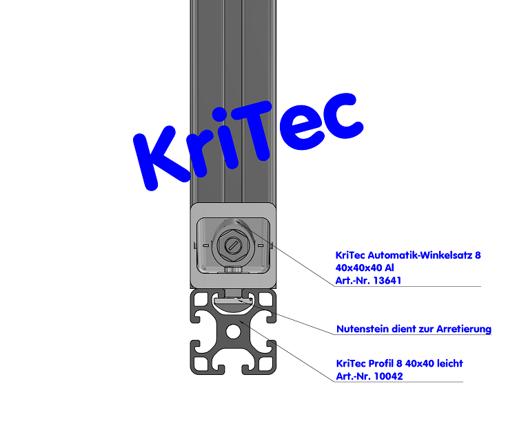 KriTec Automatik-Winkelsatz 8 40x40x40 Al