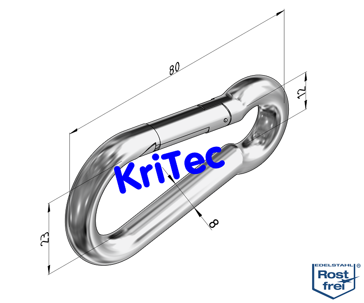 KriTec Karabiner 80 D8, rostfrei