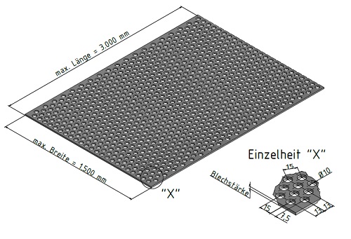 KriTec Stahl Lochblech 1mm verzinkt