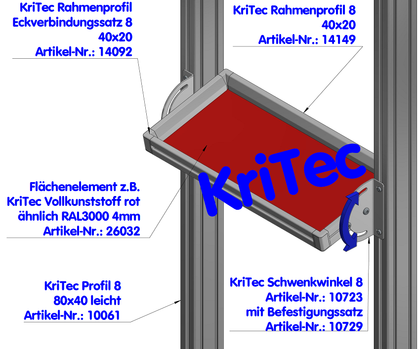KriTec Rahmenprofil-Eckverbindungssatz 8 40x20