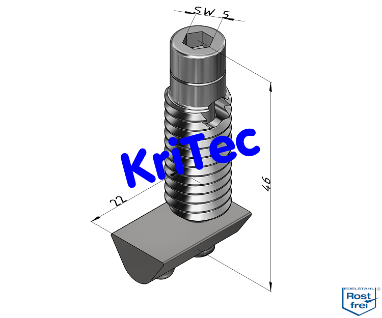 KriTec Automatik-Verbindungssatz 8 Raster 40, VA rostfrei