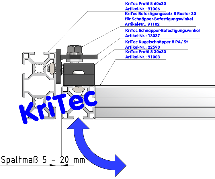 KriTec Schnäpper-Befestigungswinkel