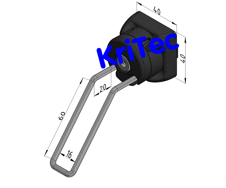 KriTec Haken 8 60x20 Raster 40, ESD, schwarz
