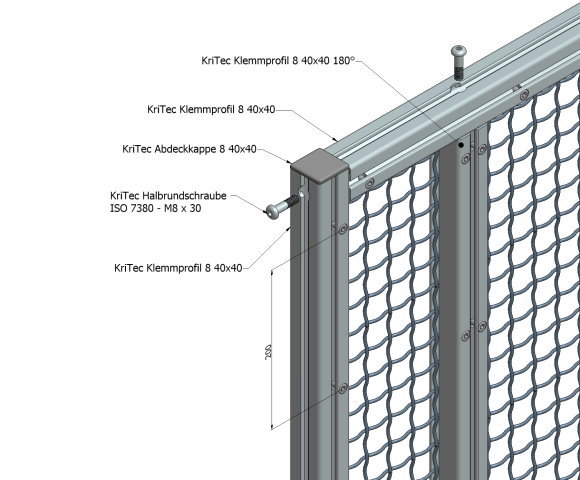KriTec Klemmprofil 8 40x40-180°