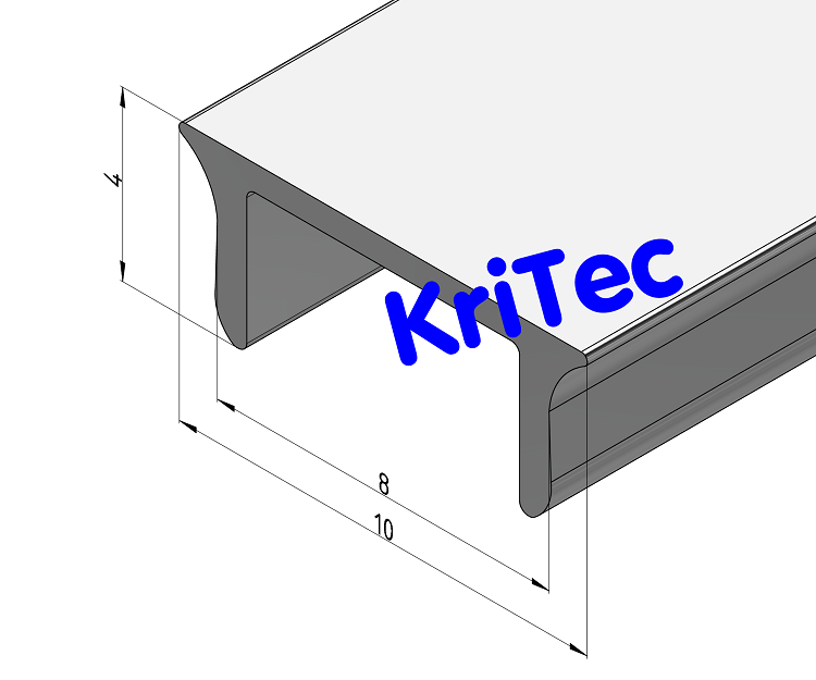 KriTec Abdeckprofil 8 Raster 40, Al natur eloxiert