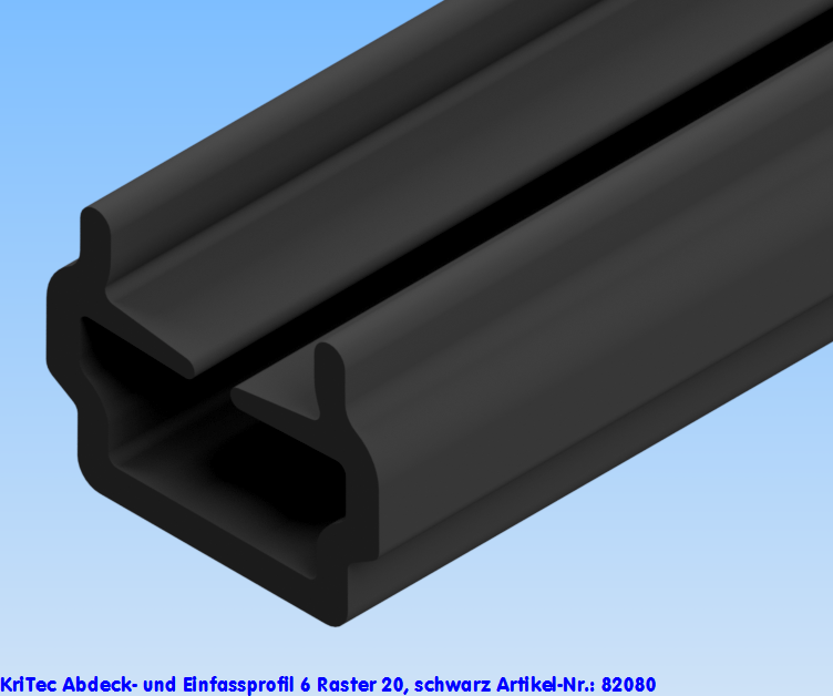 KriTec Abdeck- und Einfassprofil 6 Raster 20, schwarz