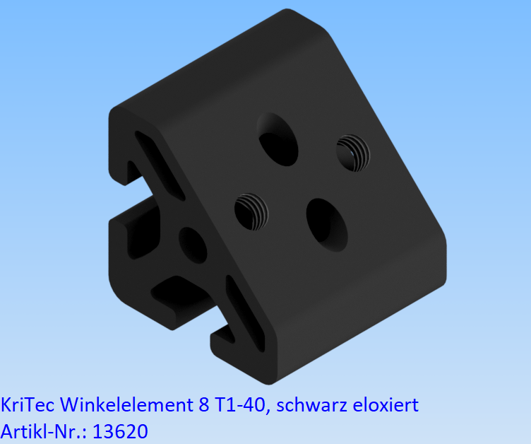 KriTec Winkelelement 8 T1-40, schwarz eloxiert