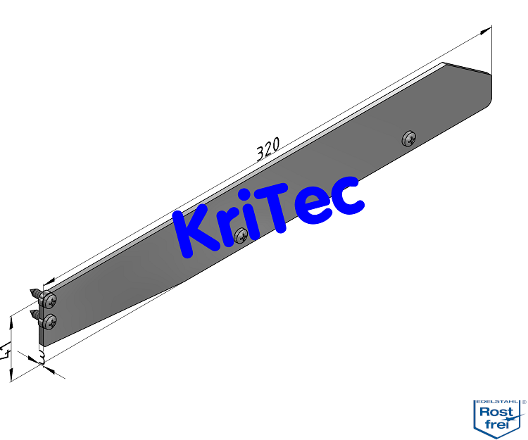 KriTec Regalboden-Abdeckkappensatz 8 320 mit Bordkante VA, rostfrei