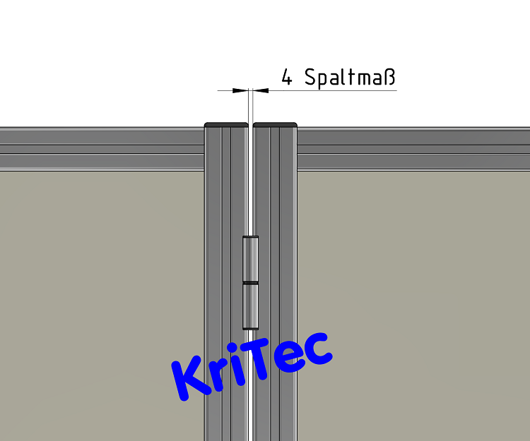 KriTec Scharnierlappenprofil V 8 z leicht, natur