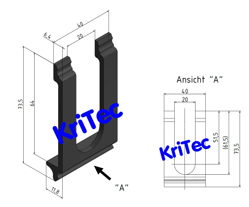 KriTec Kabeldurchführung Wand 80 für Kabelkanalstecksystem