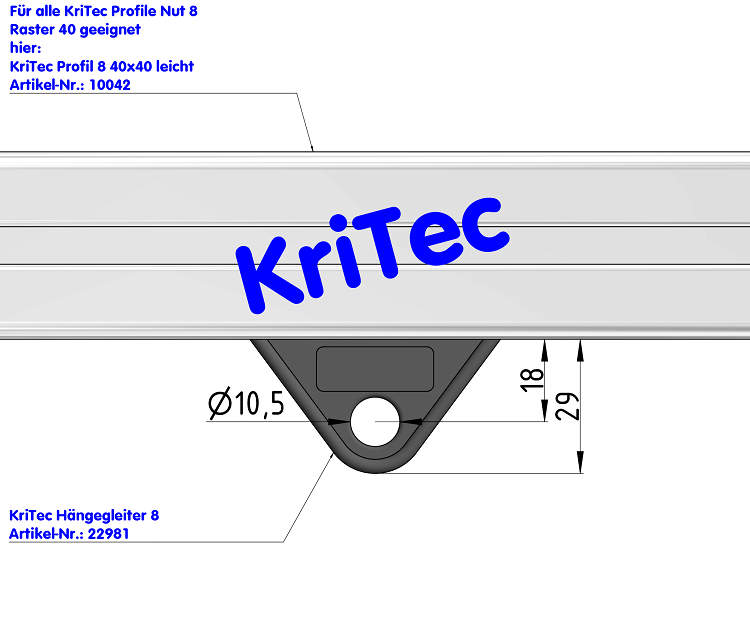 KriTec Hängegleiter 8 Raster 40