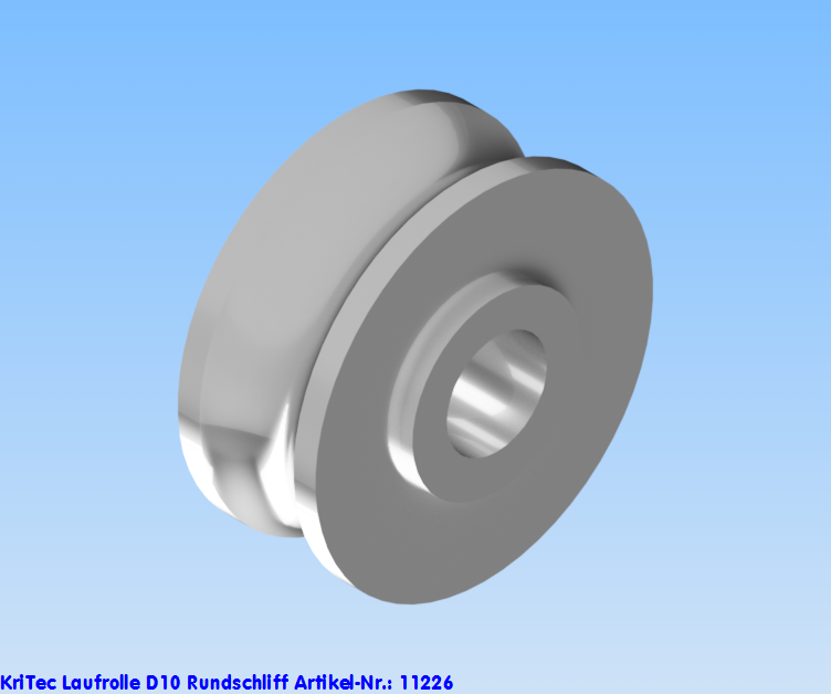 KriTec Laufrolle D10 Rundschliff