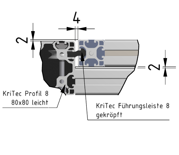 KriTec Führungsleiste 8 gekröpft