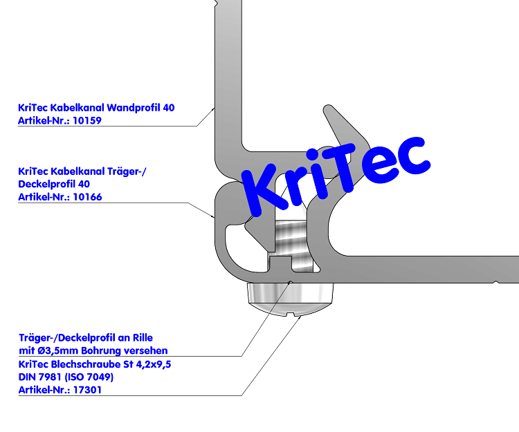 KriTec Kabelkanal-Wandprofil 40