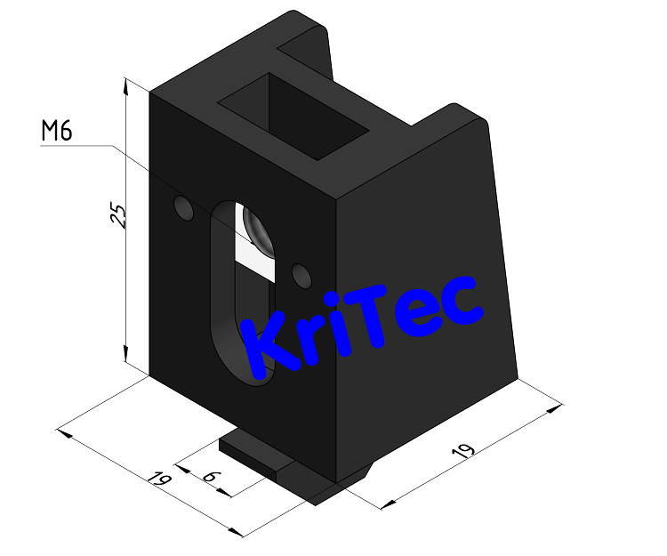 KriTec Befestigungsblock 6 PA schwarz