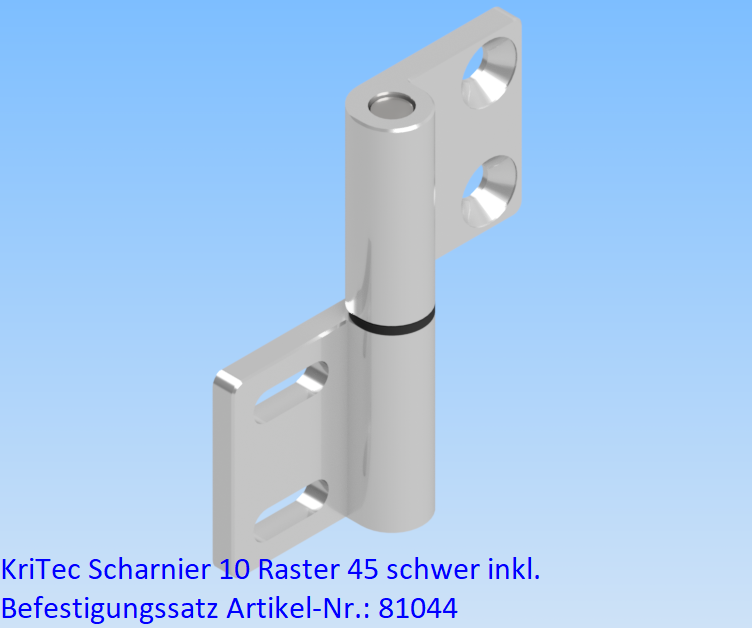 KriTec Scharnier 10 Raster 45 schwer inkl. Befestigungssatz