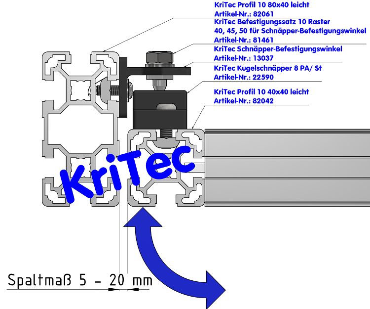 KriTec Schnäpper-Befestigungswinkel