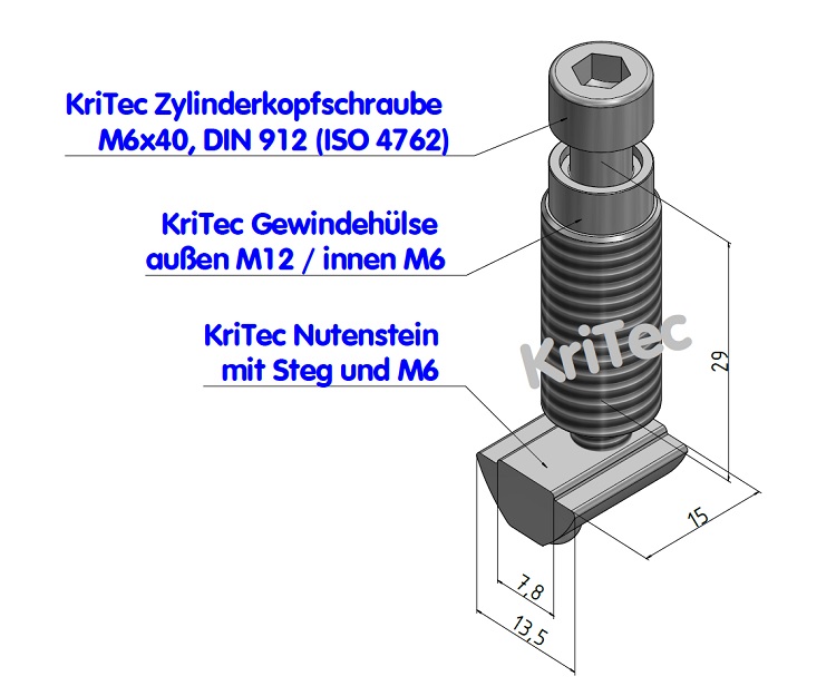 KriTec Systemverbinder 8 Eco Raster 40
