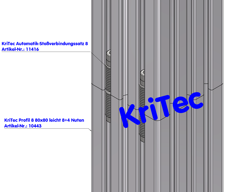 KriTec Profil 8 80x80 leicht 8+4 Nuten
