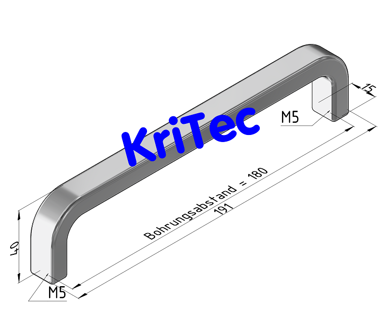 KriTec Handgriff Al eloxiert, leicht