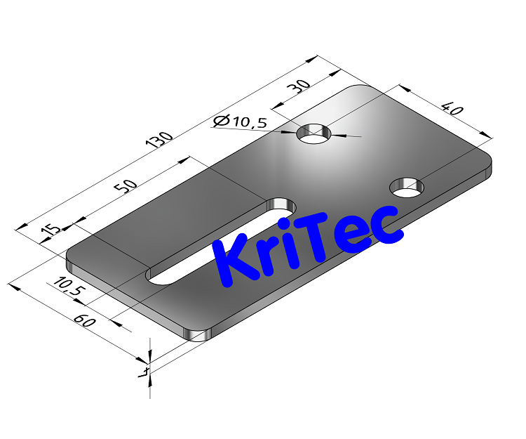 KriTec Vario-Lasche 12 130x60x4 St verzinkt